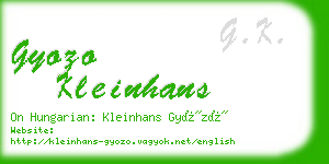 gyozo kleinhans business card